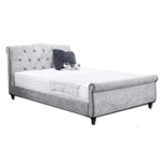 Angelina Light Silver Velvet Bed