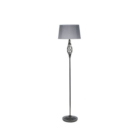 Jenna Black Chrome Metal Twist Detail Floor Lamp