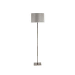 Hilton Satin Nickel Square Stick Floor Lamp & Grey Shade