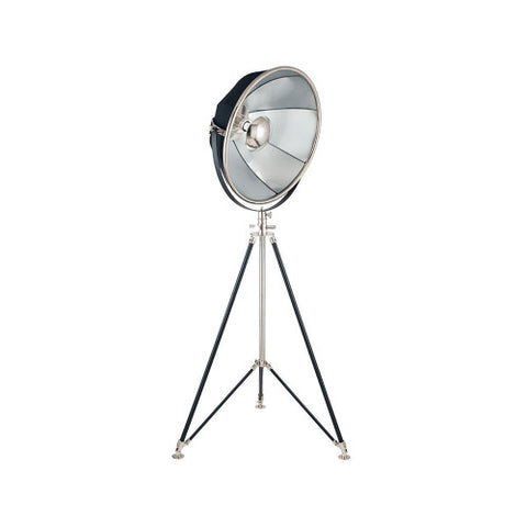 Elstree Black and Silver Metal Tripod Floor Lamp