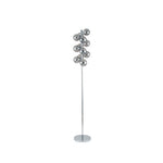 Vecchio Smoke Glass Orb and Chrome Floor Lamp