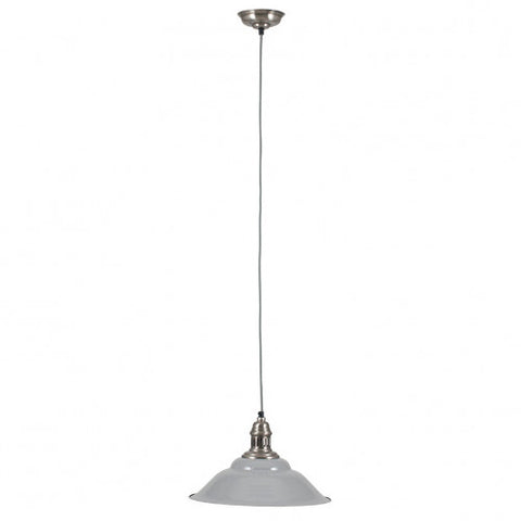 Macchiato Grey and Silver Metal Cafe Pendant