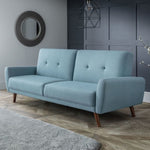 Monza 3 Seater Click-Clack Sofa Bed in Light Blue Woven Fabric