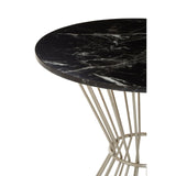 Anzio Black Marble Top Round Dining Table