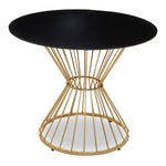 Anzio Black Glass Top Round Dining Table