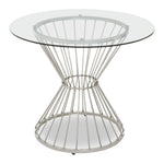 Anzio Clear Glass Top Round Dining Table