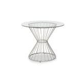 Anzio Clear Glass Top Round Dining Table