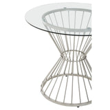 Anzio Clear Glass Top Round Dining Table