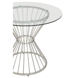 Anzio Clear Glass Top Round Dining Table