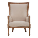 Cabra Cream Fabric Chair with Sweeping Arms