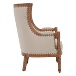 Cabra Cream Fabric Chair with Sweeping Arms