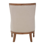 Cabra Cream Fabric Chair with Sweeping Arms