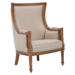 Cabra Cream Fabric Chair with Sweeping Arms