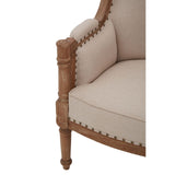 Cabra Cream Fabric Chair with Sweeping Arms