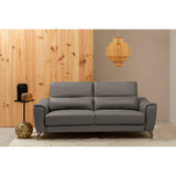 Padua 3 Seat Grey Leather Sofa