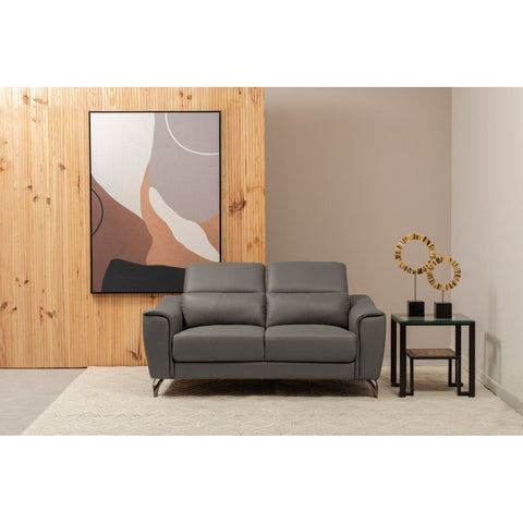 Padua 2 Seat  Grey Leather Sofa