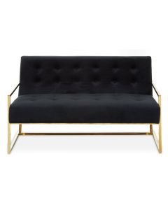 Azalea Two Seat Black Velvet Sofa