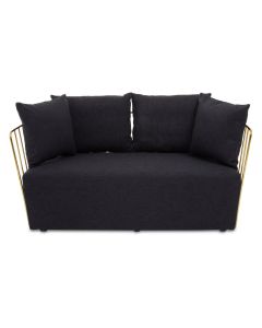 Azalea Two Seat Black Sofa