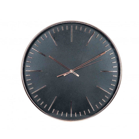 Copper & Black Round Wall Clock