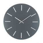 Matt Grey and Silver Detail Round Metal Wall Clock