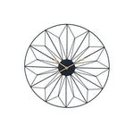 Black and Gold Metal Geo Design Round Wall Clock