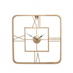 Gold Metal Square Wall Clock