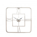 Silver Metal Square Wall Clock