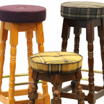 Traditional High Bar Stool with Button & Piping