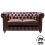 Chesterfield 2 Seater Leather Sofa