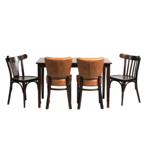 Classic Rectangle Table with pair of Bentwood & Mario Dining Chairs