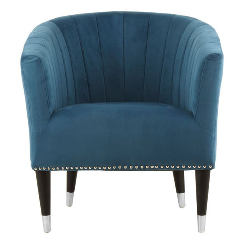 Doucet Blue Velvet Chair