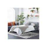 Foldaway Single Fabric Guest Bed in box with Mattress in Grey