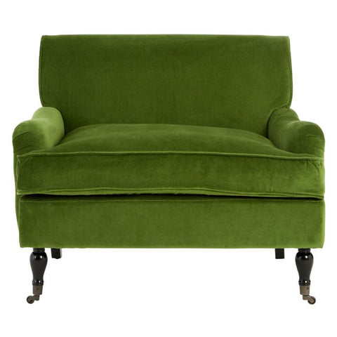 Green Velvet Large Plush Armchair