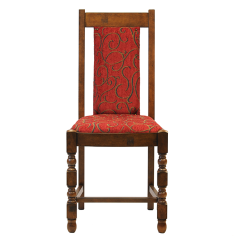 Traditional High Back Dining Chair with Padded Back and Seat