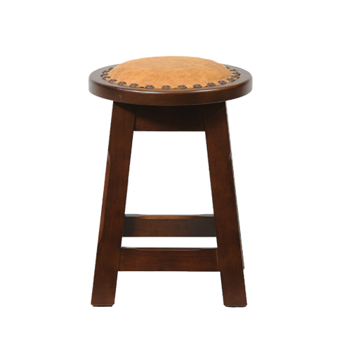 Button Top Low Stool Padded with studs