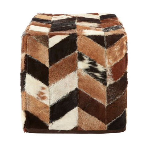 Safina Natural Patchwork Pouffe