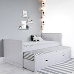 Sander Single Guest Bed with Storage Drawers and Trundle in Grey