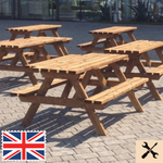 Sennen Rectangle Picnic Bench 6 Seater