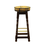 Traditional High Bar Stool with Button & Piping