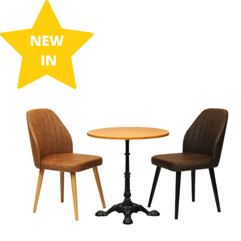 Verona Round Table with 2 Oslo mixed Dining Chairs