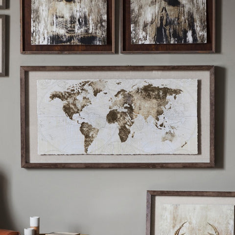 Gold Map Framed Art