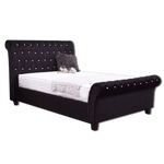 Dante Double Bed Black Velvet