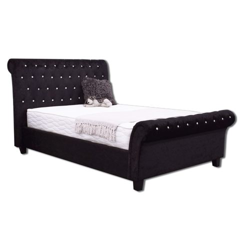 Dante Double Bed Black Velvet