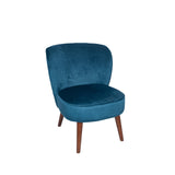 Rimini Velvet Chair with Walnut Effect Legs- Sapphire Blue