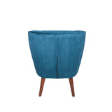 Rimini Velvet Chair with Walnut Effect Legs- Sapphire Blue