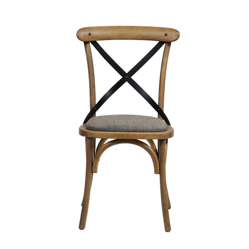 Cambridge Metal Cross Back Dining Chair with Padded Seat