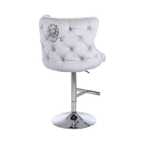 Manhattan Button Back Lion Knocker Bar Stool