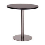 Danilo round dining height base with a 600 Diameter Black laminate top