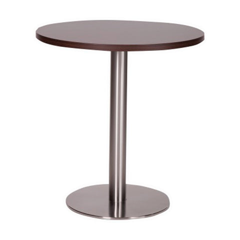 Danilo round dining height base with a 600 Diameter Wenge laminate top