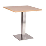 Danilo square dining height base with a 700 by 700 square Beech Tuff Top